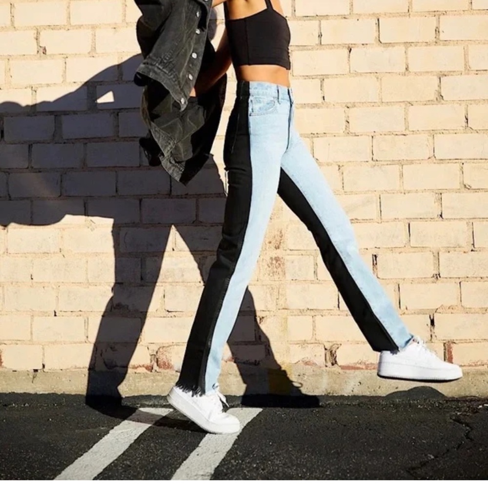 Revice Exboyfriend Two-Tone Black and Light Blue Jeans 28”